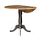 International Concepts Round Round 42 in. Dual Drop Leaf Counter Height Dining Table - Hickory/Washed Coal, 42 in W, Wood K45-42DPT-6B - alternate 8